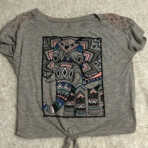Justice Elephant Print Cropped T-shirt